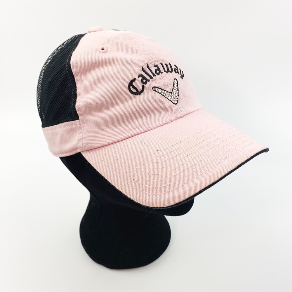 CALLAWAY Pink Rhinestone Golf Hat Cap Mesh Strap
